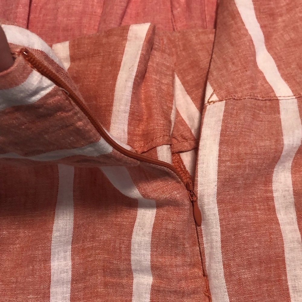 Striped peach linen blend pants size 6 - Picture 4 of 8